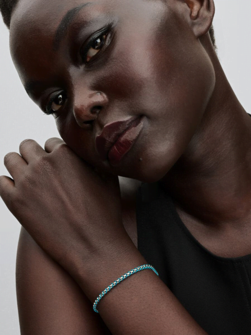 Blue Cord Snake Chain Bracelet - Image 4