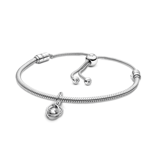 April Eternity Circle Dangle Charm Bracelet Set - Image 2