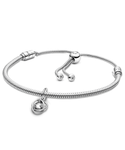 April Eternity Circle Dangle Charm Bracelet Set