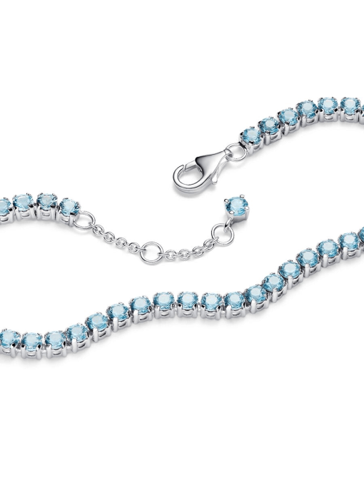 Sparkling Light Blue Tennis Bracelet - Image 4
