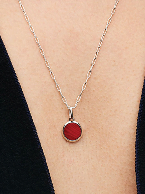 Red Murano Glass Engravable Mini Medallion Charm - Image 2