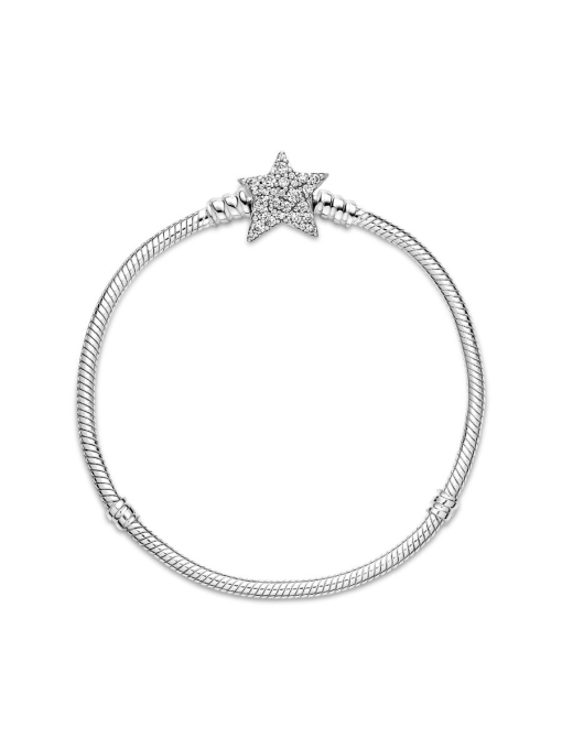 Pandora Moments Asymmetric Star Clasp Snake Chain Bracelet - Image 5