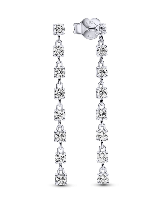 Sparkling Eight Stones Drop Earrings - Image 3