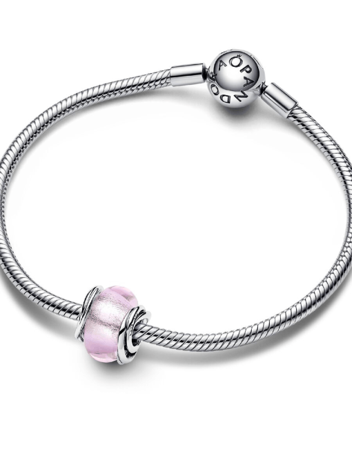 Encircled Pink Murano Glass Charm - Image 7