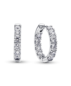 Sparkling Row Eternity Hoop Earrings
