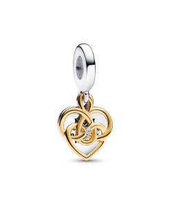 Lab-grown Diamond Engravable Mom Double Dangle Charm
