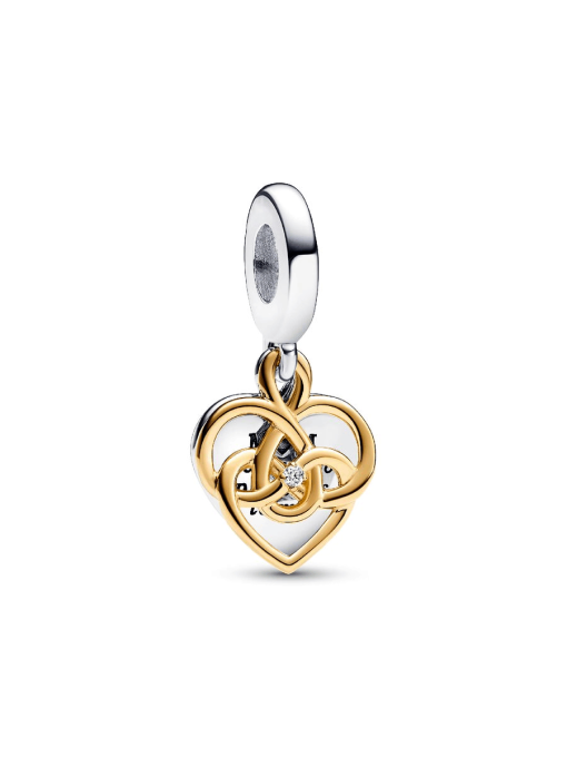 Lab-grown Diamond Engravable Mom Double Dangle Charm