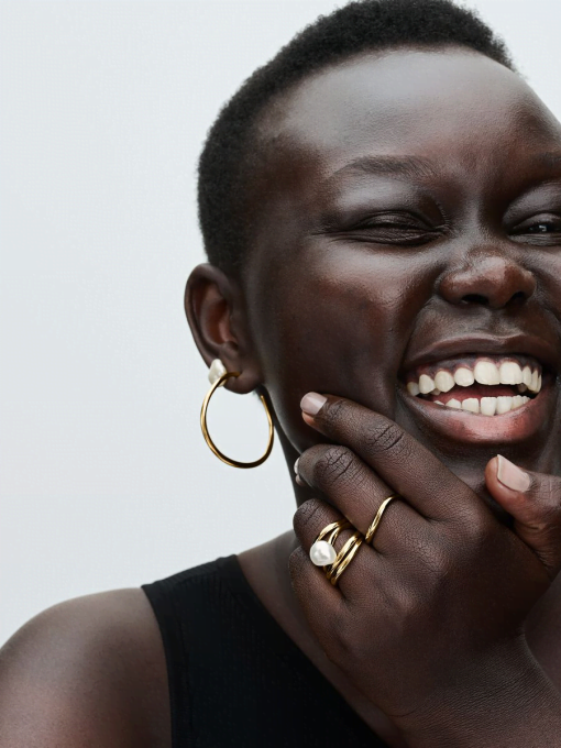 Organically Shaped 42 mm Open Hoop Earrings - Image 4