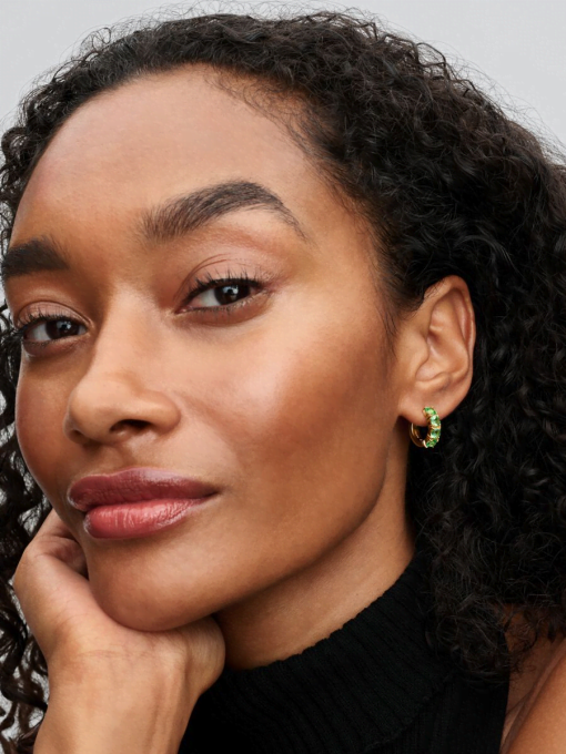 Green Hoop Earrings - Image 4