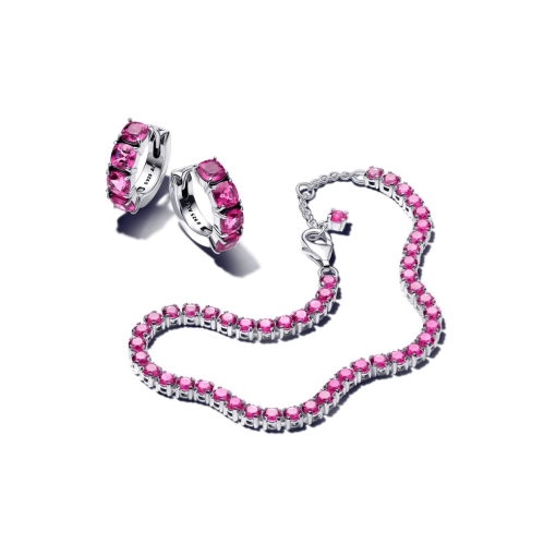 Sparkling Pink Tennis Jewelry Set - Image 2