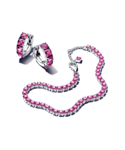 Sparkling Pink Tennis Jewelry Set