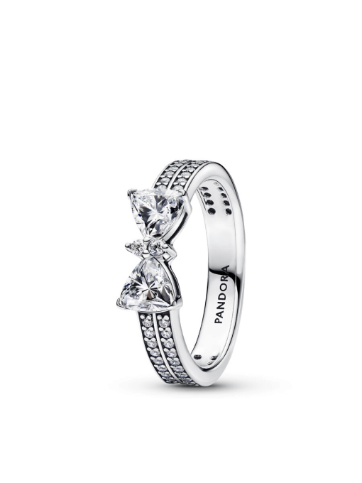 Sparkling Bow Double-row Ring - Image 3