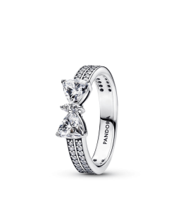 Sparkling Bow Double-row Ring