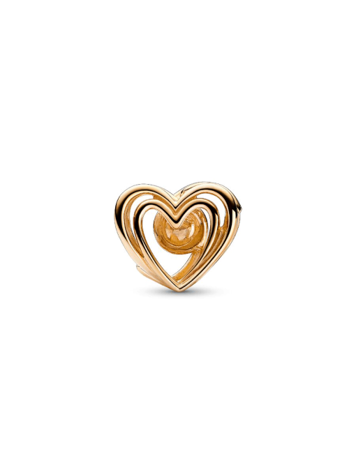 Openwork Swirling Heart & Treated Freshwater Cultured Pearl Charm - Image 5