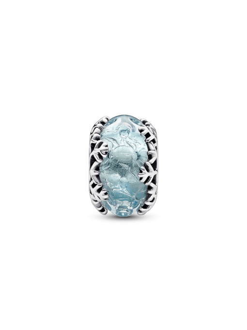 Winter Blue Snowflake Murano Charm - Image 5