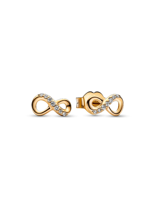 Sparkling Infinity Stud Earrings - Image 3