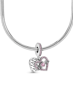 Heart & Mom Charm Necklace Set