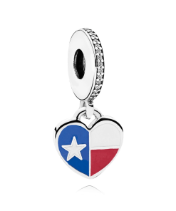 Texas Flag Heart Dangle Charm