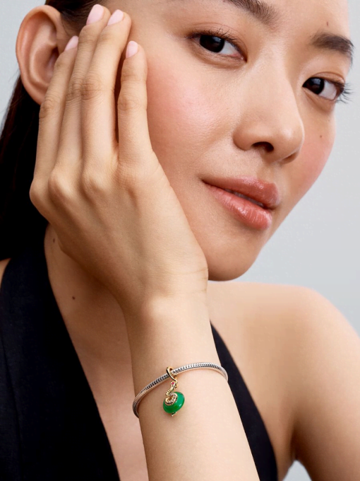 Snake Green Murano Glass Dangle Charm - Image 4