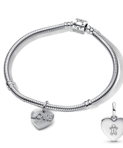 BE LOVE Engravable Love Heart Charm Bracelet Set