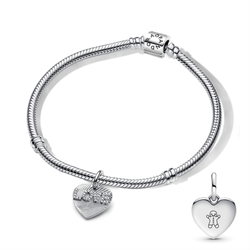 BE LOVE Engravable Love Heart Charm Bracelet Set