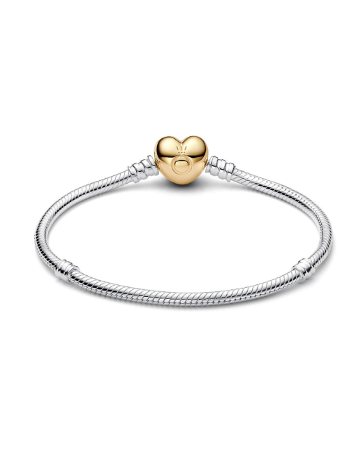 Pandora Moments Heart Clasp Snake Chain Bracelet - Image 5