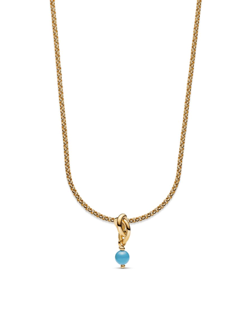 December Eternity Circle Dangle Charm Necklace Set