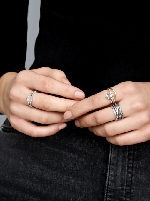 Sparkling Wishbone Ring - Image 4