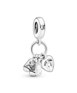 Baby Bottle and Shoes Dangle Charm