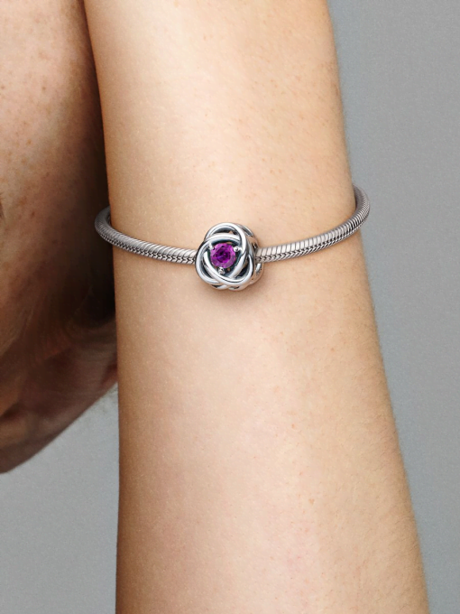 February Purple Eternity Circle Charm - Image 2