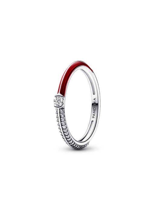Pandora ME Pave & Red Dual Ring - Image 3