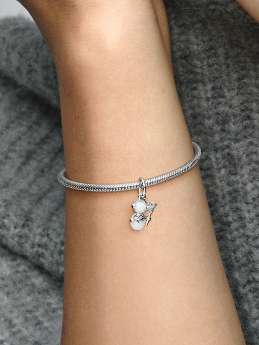 Opalescent Snowman Dangle Charm - Image 2