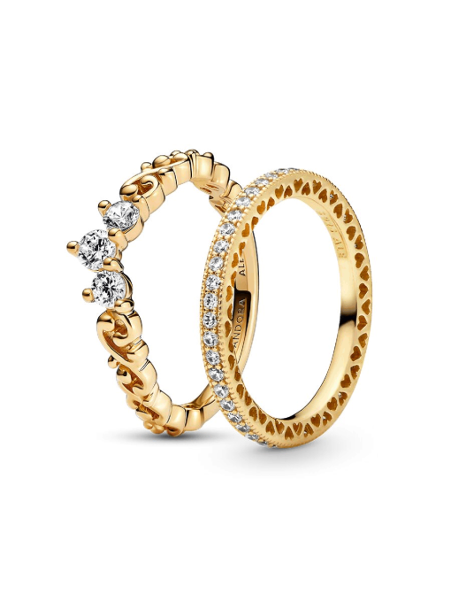 Regal Golden Tiara Ring Set