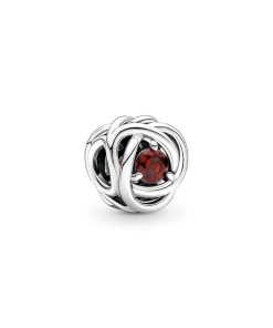 January Red Eternity Circle Charm