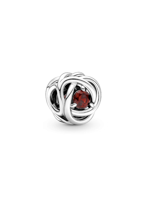 January Red Eternity Circle Charm