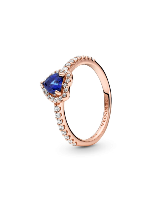 Sparkling Blue Elevated Heart Ring - Image 3