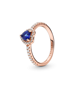 Sparkling Blue Elevated Heart Ring