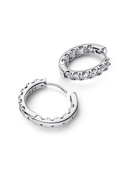 Sparkling Row Eternity Hoop Earrings - Image 5
