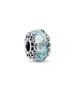 Winter Blue Snowflake Murano Charm