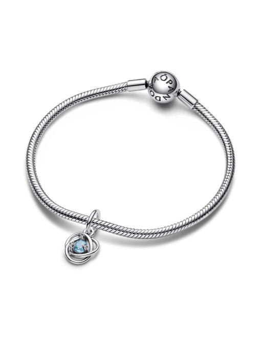 Sea Aqua Blue Eternity Circle Dangle Charm - Image 5