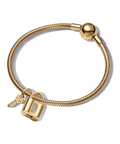 Gold Padlock Bracelet Set