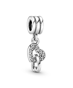 Interlocking Hearts Dangle Charm