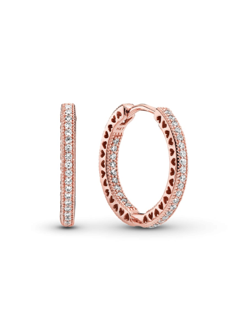Sparkle and Hearts Hoop Earrings - Image 3