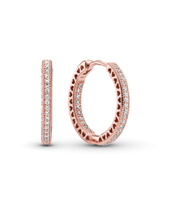 Sparkle and Hearts Hoop Earrings