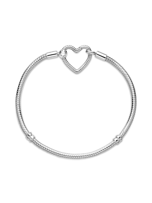 Pandora Moments Heart Closure Snake Chain Bracelet - Image 4