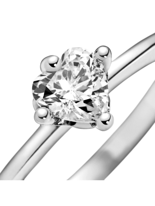Clear Heart Solitaire Ring - Image 7