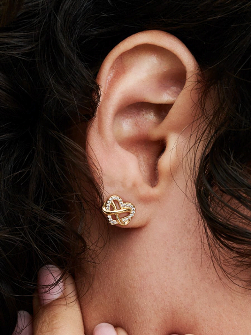 Sparkling Infinity Heart Stud Earrings - Image 2