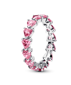 Band of Pink Hearts Ring