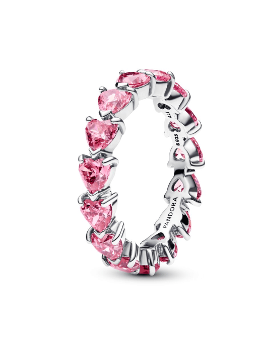 Band of Pink Hearts Ring