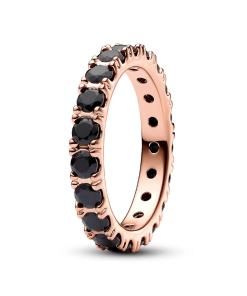Black Sparkling Row Eternity Ring